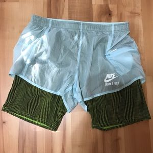 Nike Track and Field 2-on-1 running shorts